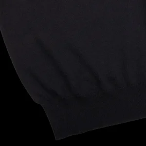 Filippo de Laurentiis Knitwear | Navy Blue Super 120S Merino Crew Neck