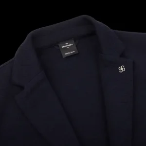 Gran Sasso Outerwear | Navy Blue Travel Wool Knitted Blazer