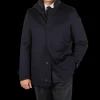 Herno Coats & Jackets | Navy Blue Water Repellent Cashmere Car Coat