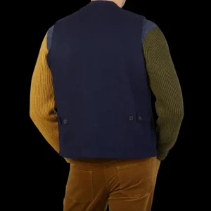 Universal Works Outerwear | Navy Blue Wool Blend Chore Waistcoat