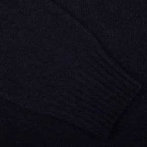 Altea Knitwear | Navy Blue Wool Cashmere Rollneck