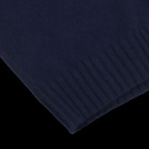 Filippo de Laurentiis Knitwear | Navy Blue Wool Cashmere Rollneck