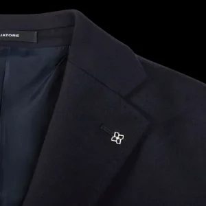 Tagliatore Coats & Jackets | Navy Blue Wool Cashmere Tailored Coat