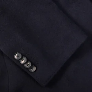 Tagliatore Coats & Jackets | Navy Blue Wool Cashmere Tailored Coat