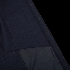 Xacus Outerwear | Navy Blue Wool Jersey Overshirt