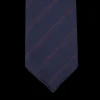 Dreaming Of Monday Ties | Navy Burgundy Striped 7-Fold Super 100S Wool Tie