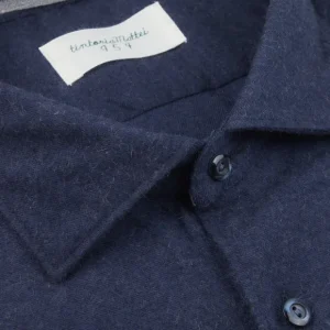 Tintoria Mattei Shirts | Navy Cotton Cashmere Casual Shirt