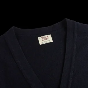 William Lockie Cardigans | Navy Lambswool Button Cardigan