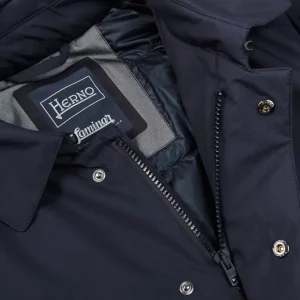 Herno Coats & Jackets | Navy Laminar Nylon Gore-Tex Coat