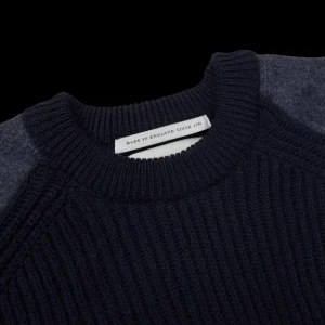 Peregrine Knitwear | Navy Merino Wool Thomas Funky Jumper