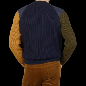 Peregrine Knitwear | Navy Merino Wool Thomas Funky Jumper
