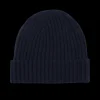 Amanda Christensen Beanies | Navy Ribbed Cashmere Beanie