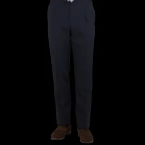 Baltzar Sartorial Suits | Navy Super 100'S Wool Pleated Suit Trousers