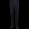 Baltzar Sartorial Trousers | Navy Super 100'S Wool Pleated Suit Trousers