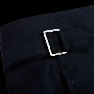 Baltzar Sartorial Suits | Navy Super 100'S Wool Pleated Suit Trousers