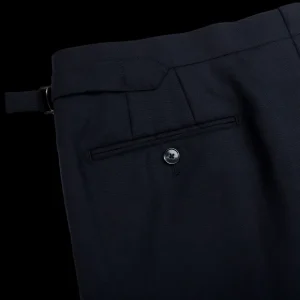 Baltzar Sartorial Suits | Navy Super 100'S Wool Pleated Suit Trousers