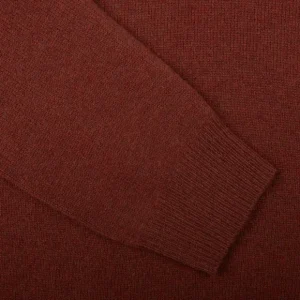 Alan Paine Sweaters | Nebula Red Brown Lambswool V-Neck