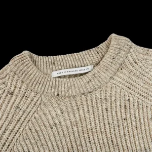 Peregrine Knitwear | Oatmeal Beige Merino Wool Ford Crewneck