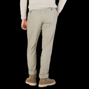 Studio 73 Trousers | Oatmeal Beige Wool Flannel Pleated Trousers