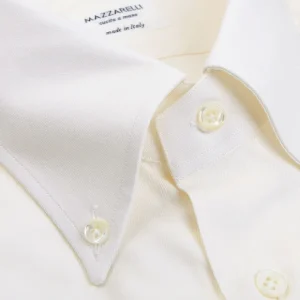 Mazzarelli Shirts | Off White Cotton Twill Bd Regular Shirt
