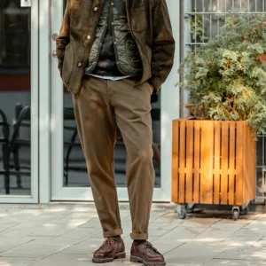 Universal Works Trousers | Olive Green Cotton Canvas Military Chinos
