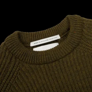 Peregrine Knitwear | Olive Green Merino Wool Ford Crewneck