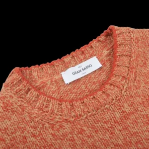 Gran Sasso Knitwear | Orange Melange Wool Geelong Crewneck