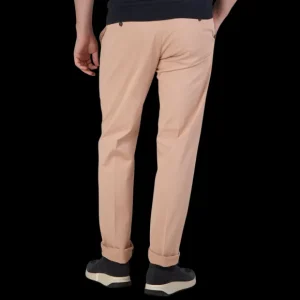 Canali Trousers | Pink Beige Cotton Stretch Flat Front Chinos