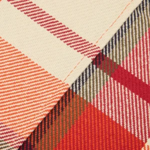 Universal Works Scarves | Red Earth Checked Cotton Long Scarf