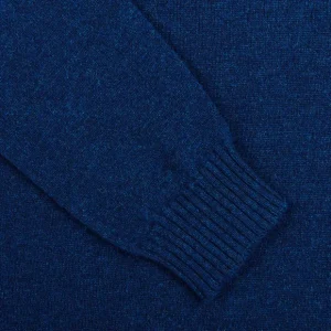 William Lockie Knitwear | Regatta Blue Crew Neck Lambswool Sweater