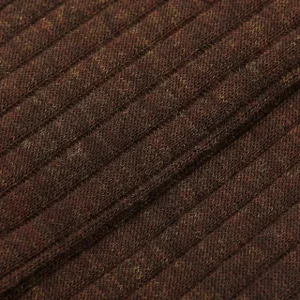 Bresciani Socks | Rust Brown Ribbed Wool Nylon Socks