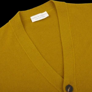 Filippo de Laurentiis Cardigans | Senape Wool Cashmere Button Cardigan