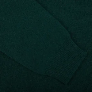 Alan Paine Sweaters | Tartan Green Lambswool Crew Neck