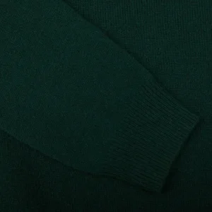 Alan Paine Sweaters | Tartan Green Lambswool V-Neck