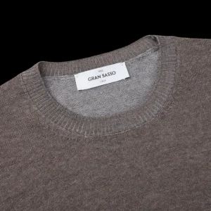 Gran Sasso Sweaters | Taupe Beige Bicolour Merino Wool Crewneck