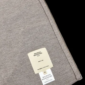 Maurizio Baldassari Gilets | Taupe Beige Knitted Virgin Wool Gilet