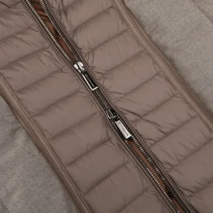Moorer Outerwear | Taupe Beige Wool Cashmere Down Padded Coat