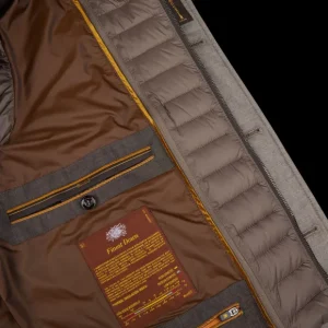 Moorer Outerwear | Taupe Beige Wool Cashmere Down Padded Coat