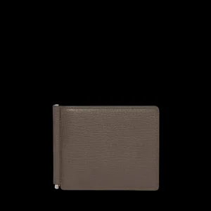 Smythson Wallets | Taupe Brown Ludlow Leather Money Clip Wallet