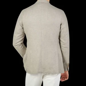 De Petrillo Blazers | Taupe Grey Herringbone Wool Posillipo Blazer