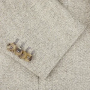 De Petrillo Blazers | Taupe Grey Herringbone Wool Posillipo Blazer