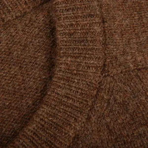 Alan Paine Sweaters | Tobacco Brown Lambswool Crew Neck