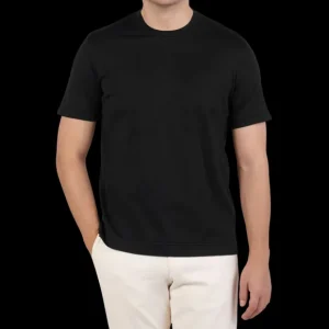 Fedeli T-Shirts | Washed Black Organic Cotton Jersey T-Shirt