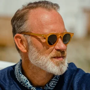 The Bespoke Dudes Sunglasses | Welt Yellow With Bottle Green Lenses 46Mm