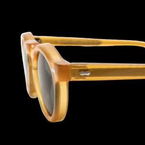 The Bespoke Dudes Sunglasses | Welt Yellow With Bottle Green Lenses 46Mm