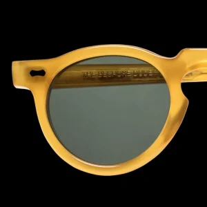 The Bespoke Dudes Sunglasses | Welt Yellow With Bottle Green Lenses 46Mm