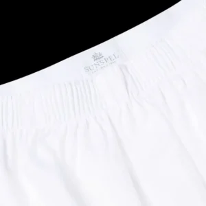 Sunspel Underwear | White Cotton Boxer Shorts