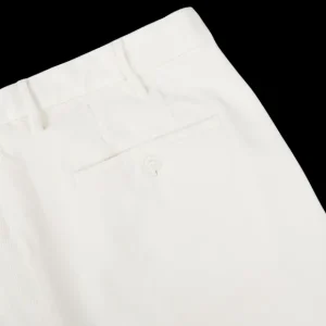 Incotex Trousers | White Cotton Corduroy Comfort Chinos