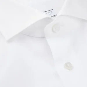 Xacus Shirts | White Fine Cotton Oxford Cut-Away Shirt