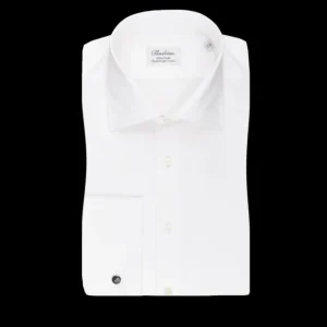 Stenströms Shirts | White Fitted Body Double Cuff Shirt